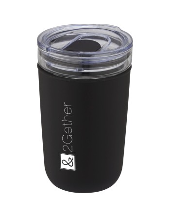 Gobelet en verre Bello de 420 ml avec paroi extérieure en plastique recyclé 