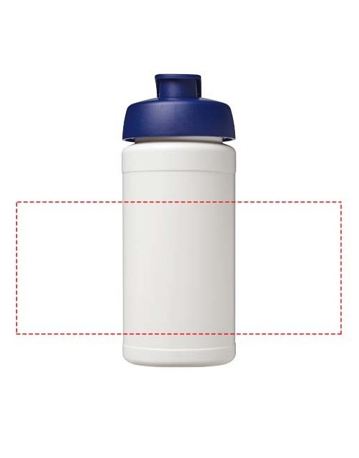 Bouteille de sport Baseline de 500 ml recyclée avec couvercle rabattable 