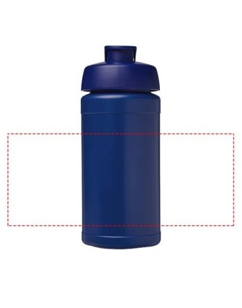 Bouteille de sport Baseline de 500 ml recyclée avec couvercle rabattable 