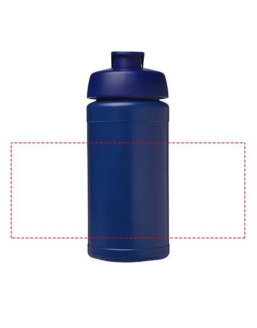 Bouteille de sport Baseline de 500 ml recyclée avec couvercle rabattable 