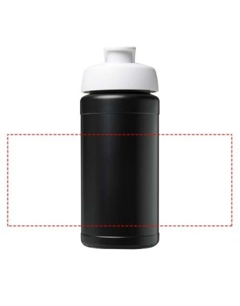 Bouteille de sport Baseline de 500 ml recyclée avec couvercle rabattable 