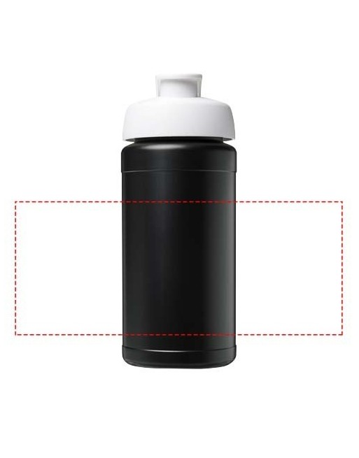 Bouteille de sport Baseline de 500 ml recyclée avec couvercle rabattable 