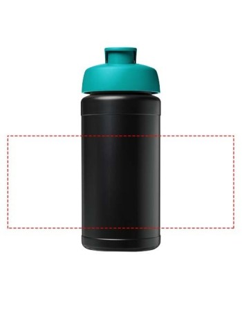 Bouteille de sport Baseline de 500 ml recyclée avec couvercle rabattable 