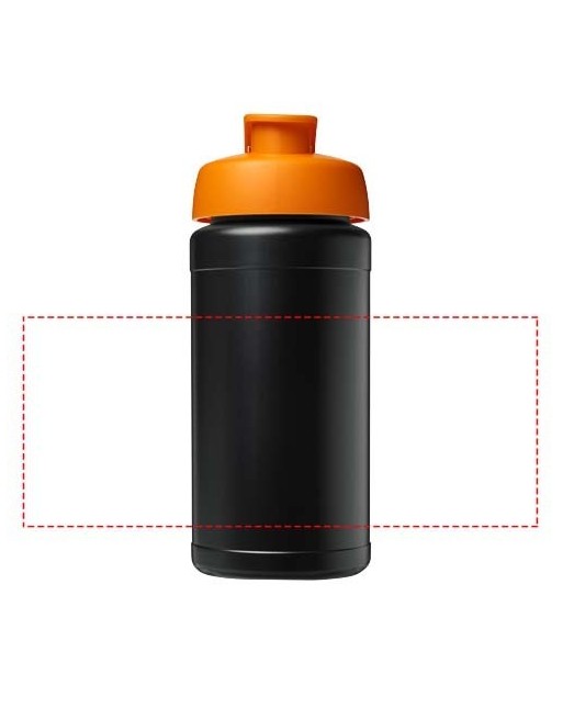 Bouteille de sport Baseline de 500 ml recyclée avec couvercle rabattable 