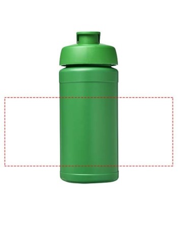 Bouteille de sport Baseline de 500 ml recyclée avec couvercle rabattable 