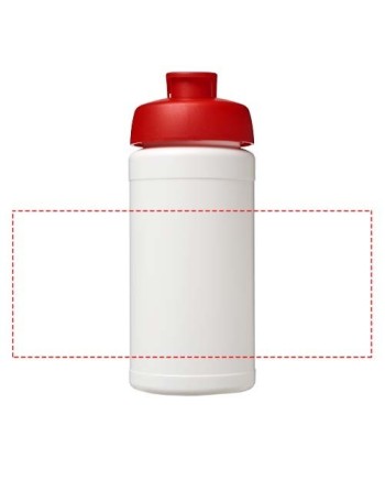 Bouteille de sport Baseline de 500 ml recyclée avec couvercle rabattable 