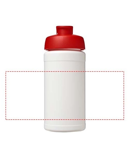 Bouteille de sport Baseline de 500 ml recyclée avec couvercle rabattable 